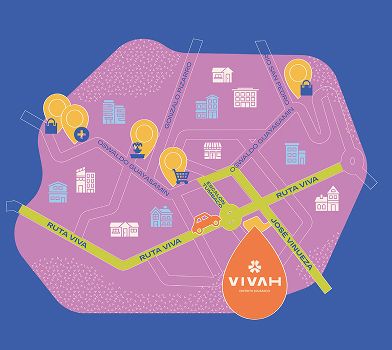 Mapa ilustrado de la ubicación de VIVAH en Tumbaco